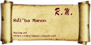 Rába Manon névjegykártya